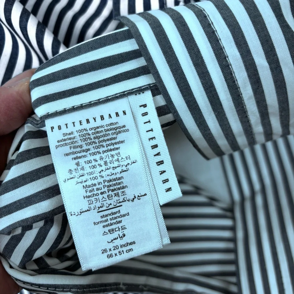 Pottery Barn-Wheaton Percale Striped Comforter Sham Set(2)Standard - Picture 8 of 16